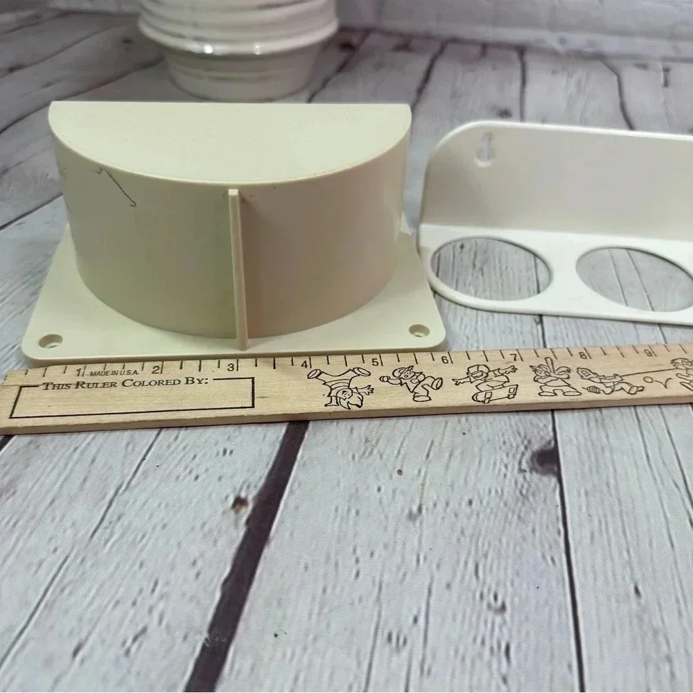 vintage set of tupperware organizers almond